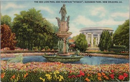 The Sea Lion Pool &amp; Fountain &quot;Hygeia&quot; Audubon Park New Orleans LA Postcard PC332 - $4.99