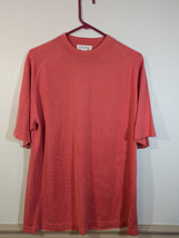 Anthology Men&#39;s Silk Short Sleeve T-Shirt Orange L Lightweight Casual Knit - $18.81