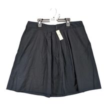 NWT Ann Taylor Loft Black Pleated A-Line Mini Skirt Sz 12 Pockets Side Z... - $39.04 CAD