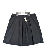NWT Ann Taylor Loft Black Pleated A-Line Mini Skirt Sz 12 Pockets Side Z... - $39.04 CAD