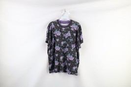 Vtg 90s Streetwear Womens Large Faded Floral Flower Short Sleeve Pocket T-Shirt - £27.21 GBP