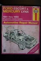 Haynes Ford Escort and Mercury Lynx Repair Manual for 1981 thru 1990 for all gas - £5.20 GBP