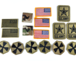 Lot Of 16 US ARMY Military Sew On Badges Patches Subdued Olive Green VGC - $16.82
