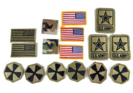 Lot Of 16 US ARMY Military Sew On Badges Patches Subdued Olive Green VGC - $16.82