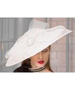 Ladies English Spring Summer Hemp Elegant Banquet Hat For Wedding Special Occasi - $129.99