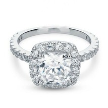 3.25Ct Coupe Coussin Fiançailles Bague Halo LC Moissanite 14K Plaqué or Blanc - £79.59 GBP