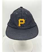 Vintage Baseball Hat Pittsburgh Pirates General Pro Knit Texon Visor Bla... - £27.93 GBP