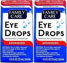 2-PK Family Care Lubricant Eye Drops Dry Eye Redness Relief 0.5 oz SAME-DAY SHIP - £6.17 GBP