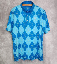Good Good Shirt Mens Medium Blue Old School Polo Golf Performance Stretc... - $42.99