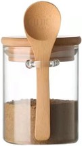 Airtight Food Storage Containers, Glass Canister Wooden Spoon 3.5&quot;L x 3.... - $20.43 CAD