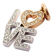 Tiffany &amp; Co. 18k Yellow + White Gold LOVE Philadelphia Diamond Pendant ... - $2,250.00