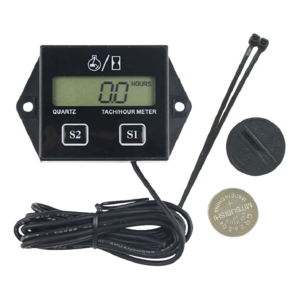 Digital Hour Meter LCD Display Electronic Hour Meter Battery Operated Tachometer - £13.22 GBP