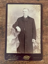 Vintage Cabinet Card. Man standing in jacket by DeWitt in Scranton, Wisconsin - £38.12 GBP