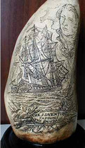 Scrimshaw Whale Tooth replica sculpture 4 x 7 in ; Choose only one! - $30.00