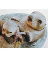 Sea OTTERS marine animal sculpture art 12 X 4 in - £46.88 GBP