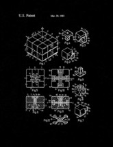 Rubik Cube Toy Patent Print - Black Matte - £6.40 GBP+
