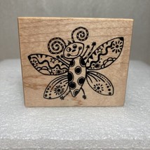 E-2869 PSX Rubber Stamp 1999 Smiling Cartoon Butterfly Doodle Wings 2-3/8&quot; WM - £7.75 GBP