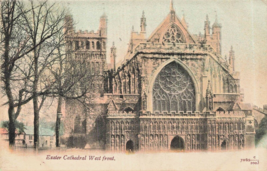 Exeter Devon England~Cathedral West FRONT~1903 Tinted Photo Postcard - £7.81 GBP