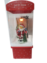 Lighted Musical Santa Claus Snow Globe Christmas Table Top Snowing In Box 17&quot;T - £19.95 GBP
