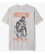 Motley Crue Band T-Shirt Men Small Tan World Tour Women Tee Graphic Unisex - £10.39 GBP