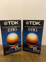 TDK EHG VHS Tapes 6 Hrs Lot of 2 New Sealed Vintage Electronics - $13.57