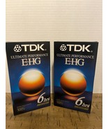TDK EHG VHS Tapes 6 Hrs Lot of 2 New Sealed Vintage Electronics - $13.57