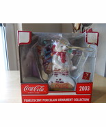 2003 Coca Cola Bottling Company Porcelain Polar Bear Ornament  - $20.56 CAD