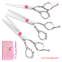 washi shear rosebud 3-piece set japanese steel 440c scissor hair cut bun salon  - $399.00