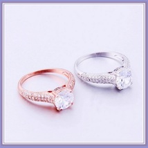 Brilliant Sparkle Crystal CZ Crown Set Pave Encrusted Jeweled Betrothal Ring  image 3