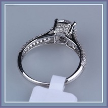 Brilliant Sparkle Crystal CZ Crown Set Pave Encrusted Jeweled Betrothal Ring  image 6