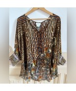 Camilla Crystal-embellished printed silk crepe de chine blouse ONE Size ... - $116.62