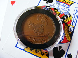 Authentic Lucky Irish 1964 One Penny Coin Poker Hand Card Protector Guard - £4.78 GBP