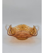 Fenton Honeycomb &amp; Clover Carnival Glass Candy Dish Bowl with Handles Pe... - €54,71 EUR