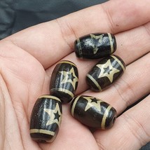 Himalayan indo tibetan rare patterns dzi amulet bead lot 5 beads - €47,96 EUR