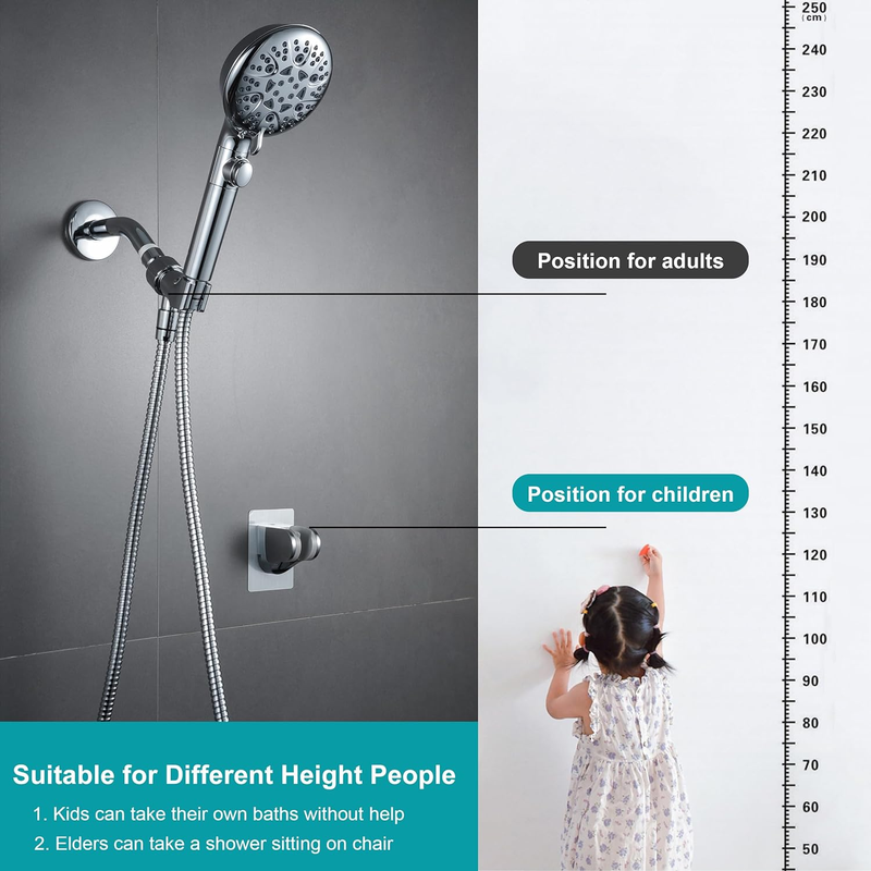 Shower Head Holder Strong Adhesive No Drilling Wall Mount Adjustable Handheld Sh Item image 2