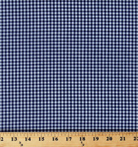1/8&quot; Navy Blue Gingham Check 60&quot; Poly/Cotton Yarn Dyed Fabric by Yard D341.15 - £6.28 GBP