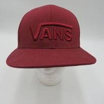 Vans Hat Snapback Red Baseball Cap Ghost Embroidered Spellout Skater Adj... - $21.77