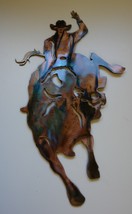 Bull Rider!  Metal Wall Art Copper 9 1/2&quot; x 17&quot; - £26.56 GBP