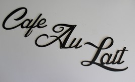 Cafe Au Lait Metal Word Art - Black - 4 1/2&quot; tall Each - £14.94 GBP