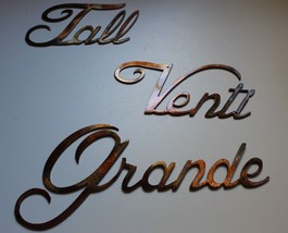 Coffee Words (Tall, Grande, Venti) - Metal Wall Art - Copper Size Varies - £17.96 GBP