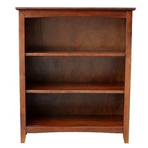 Mission Craftsman Shaker 3 Shelf 36&quot; Solid Hardwood Bookcase - £298.25 GBP