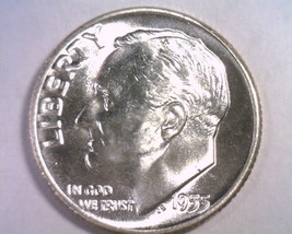 1955 ROOSEVELT DIME GEM UNCIRCULATED GEM UNC. NICE ORIGINAL COIN FAST 99... - $11.75