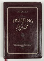 &quot;Trusting in God&quot; 366 Day Devotional Brown Faux Leather - $14.01