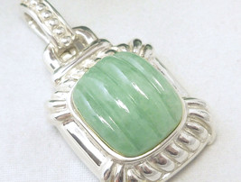Sterling Green Jade Pendant Enhancer - $69.00