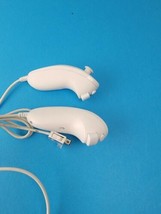 Lot of 2 Nintendo Wii Nunchuck White OEM Official Authentic Tested RVL-004 # - £11.62 GBP