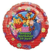 Winnie The Pooh Happy Birthday Foil Balloon Round Party Decor 18&quot; Tigger eyore - £3.13 GBP