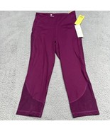 All in Motion Women Capri Legging Small Mesh Pieced Side Pocket Grape Pu... - $27.34 CAD