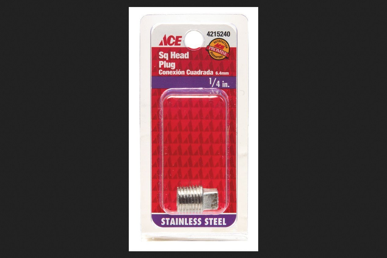 SQ HEAD PLUG 1/4&quot; SS by SMITH-COOPER MfrPartNo S3014SP002CS - $16.65
