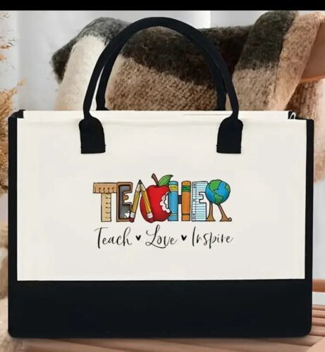 Teacher  Canvas Tote, Gift for Staff, Gift for Teachers, ... - $14.99