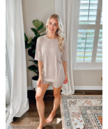 Ekouaer 1 Piece Lounge Pajama Top Ribbed Knit Loose Shirt Sleepwear, Size L - $286.25 MXN